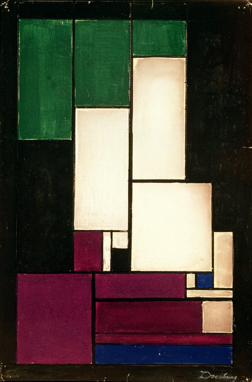 Komposition, 1922 (gouache) av Theo van Doesburg