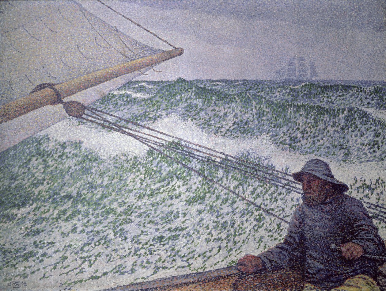 Mannen vid spiltor, 1892 av Théo van Rysselberghe