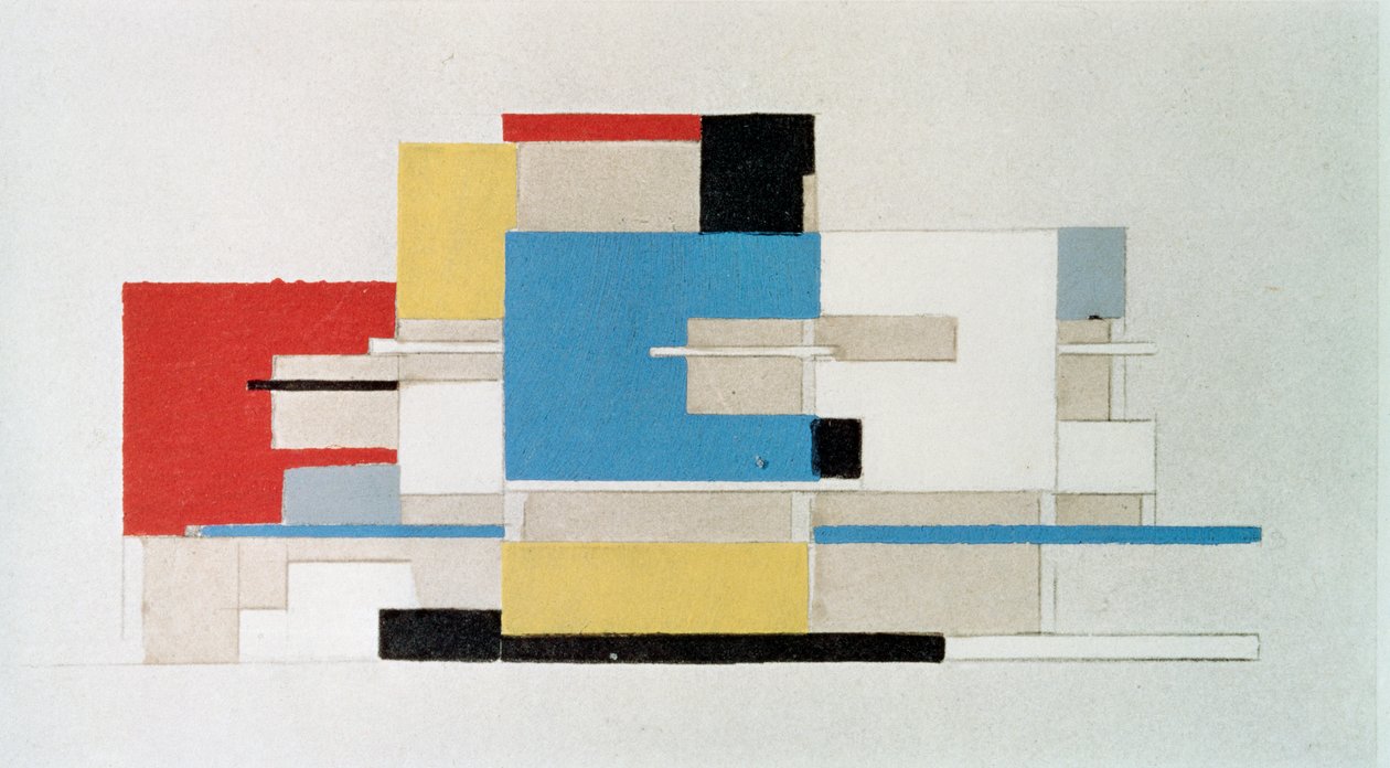 Färgstudie för arkitektur av Theo van Doesburg