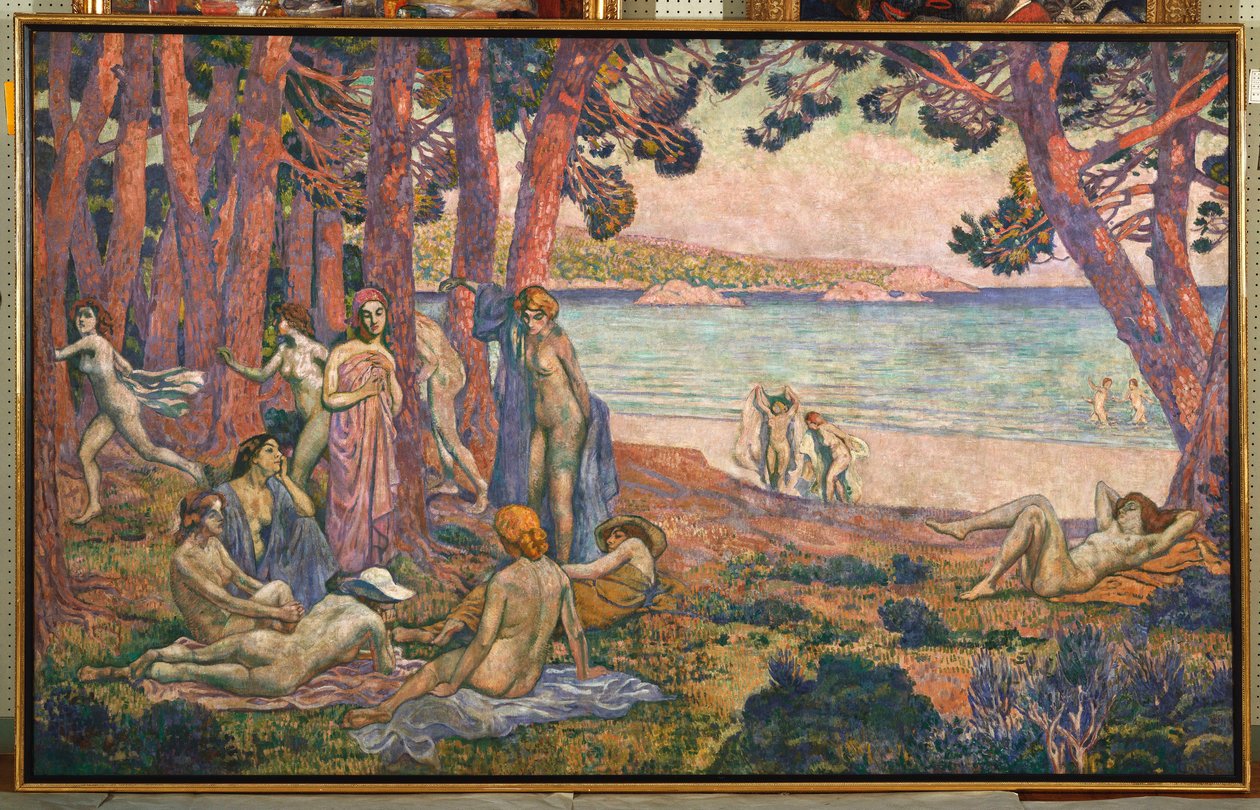 Badande vid havet, 1907-08 av Théo van Rysselberghe