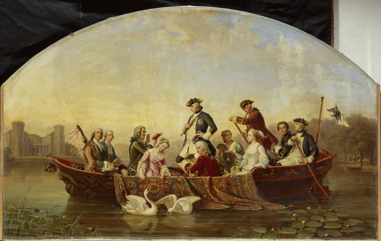 Båttur i Rheinsberg av Theobald Reinhold von Oer