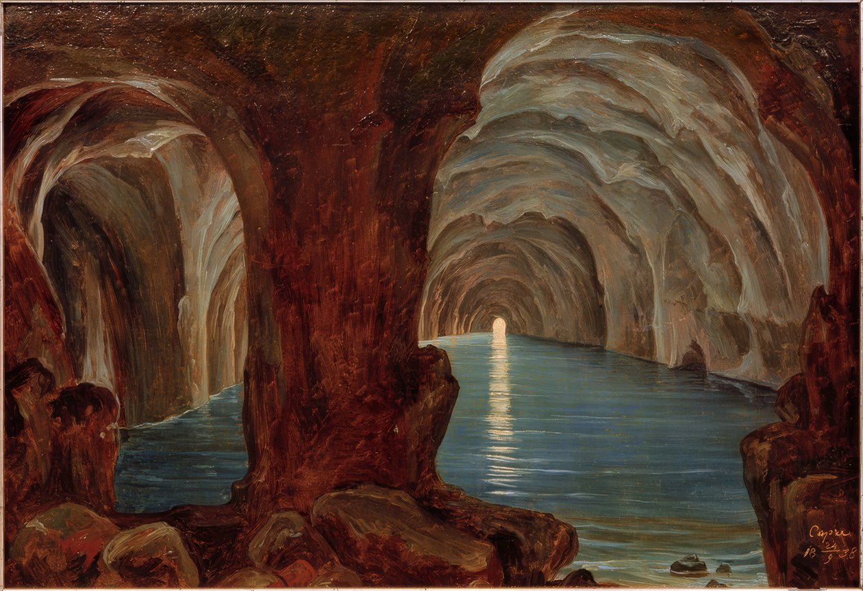 Blå grotta på Capri av Theobald von Oer