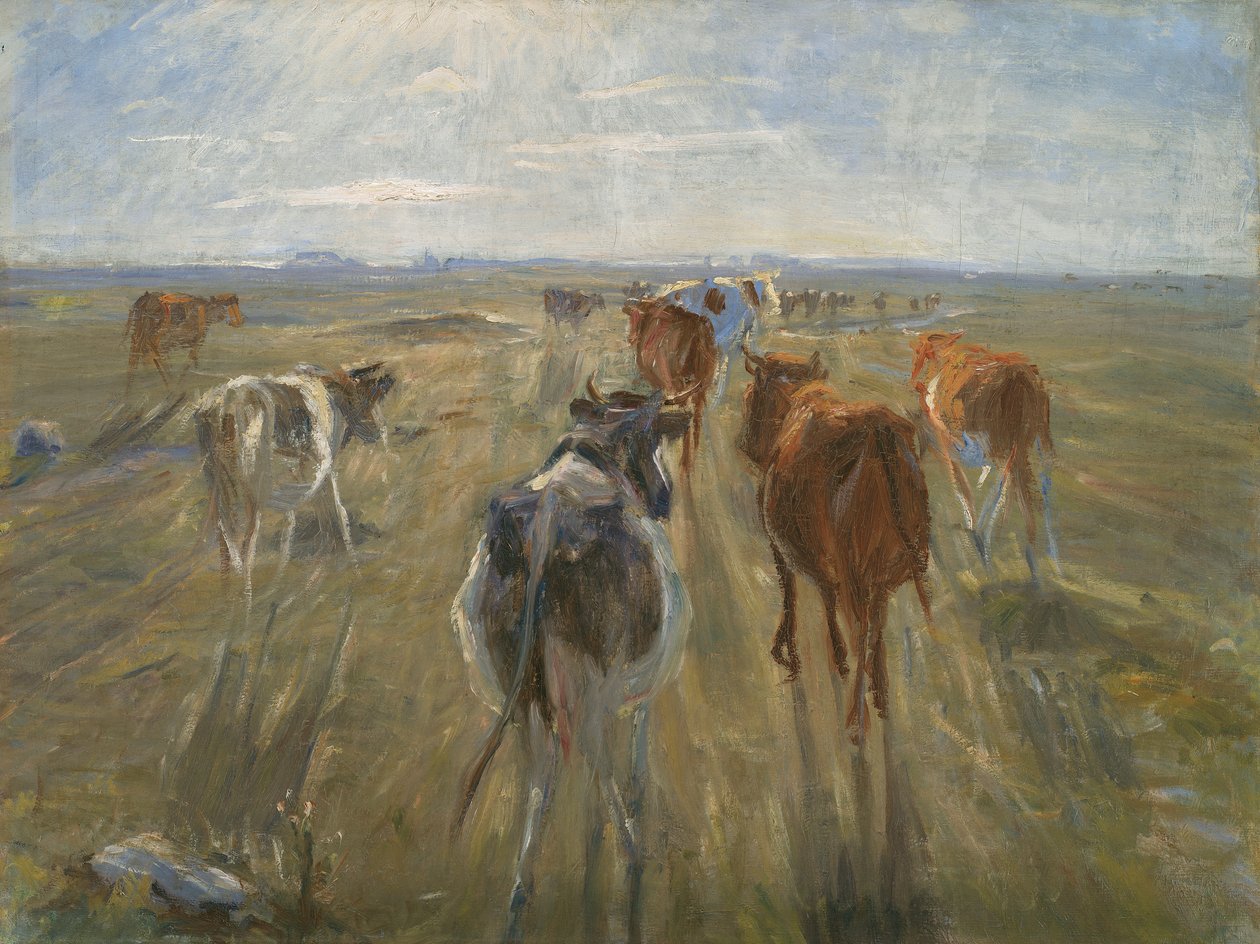 Långa skuggor. Boskap på ön Saltholm, ca. 1890 av Theodor Esbern Philipsen