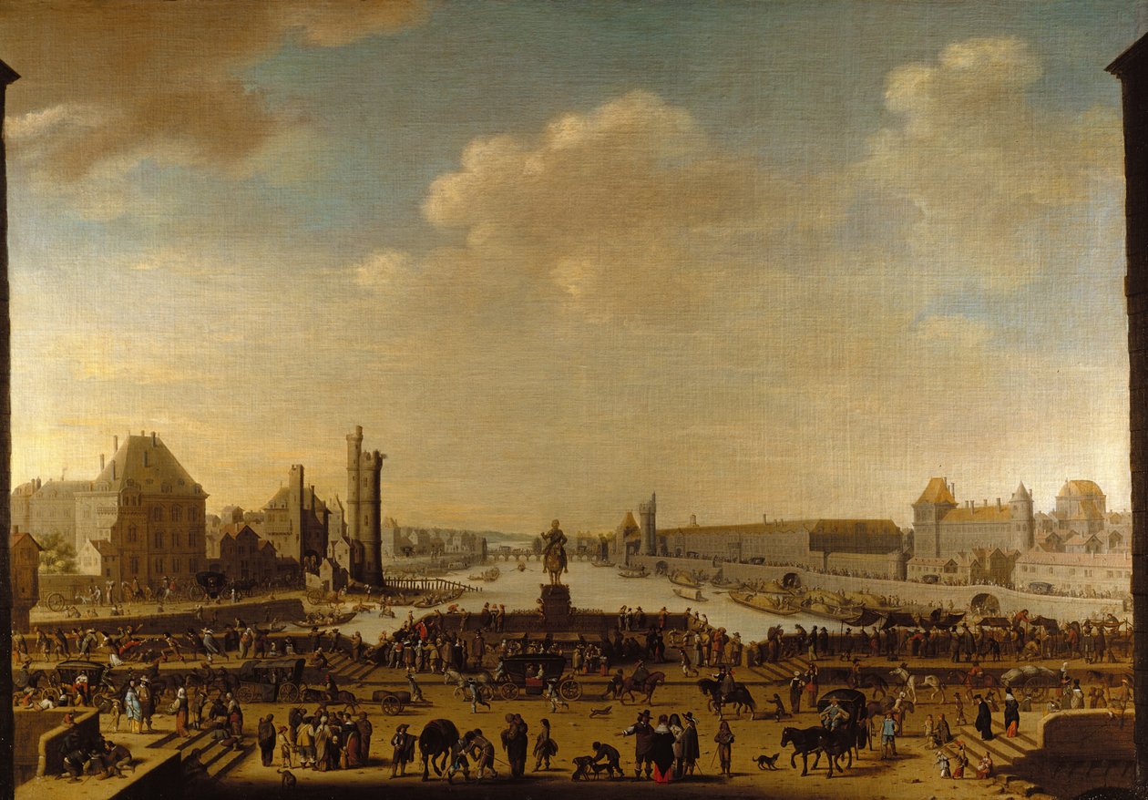 Utsikt över Paris från Pointe de la Cite av Theodor Matham