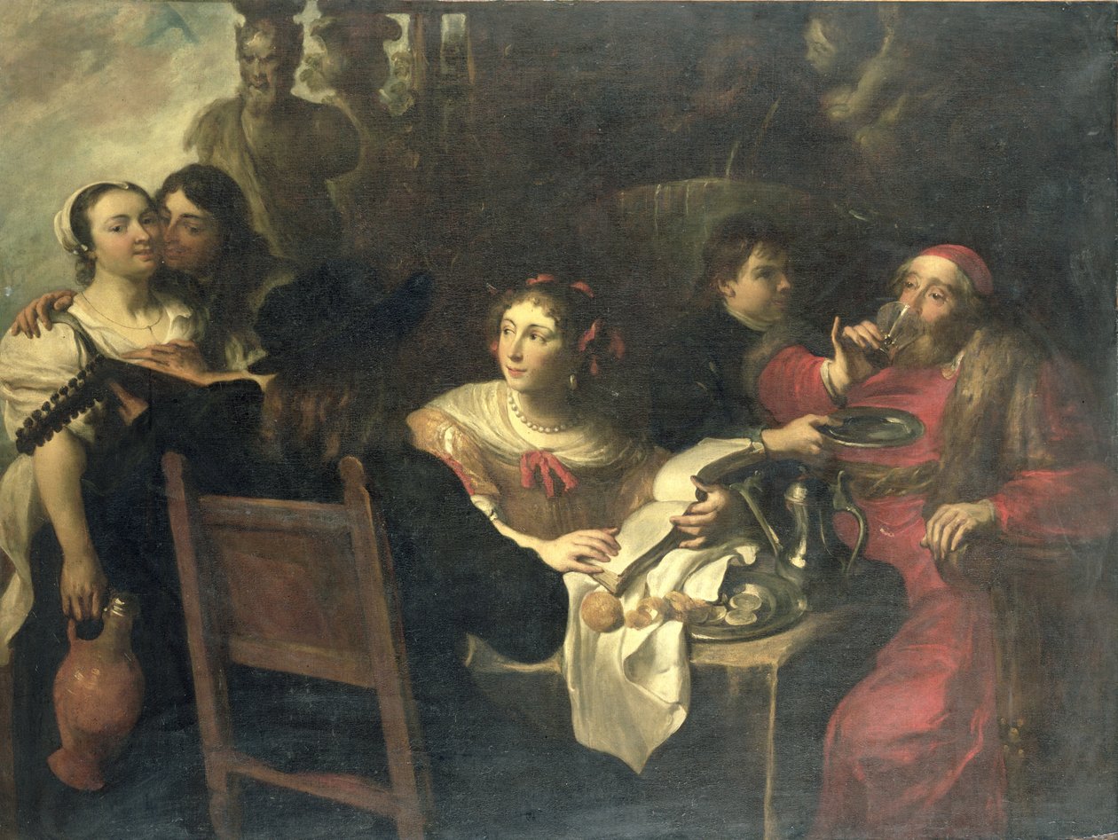 Den rike mannens festmåltid av Theodor Rombouts