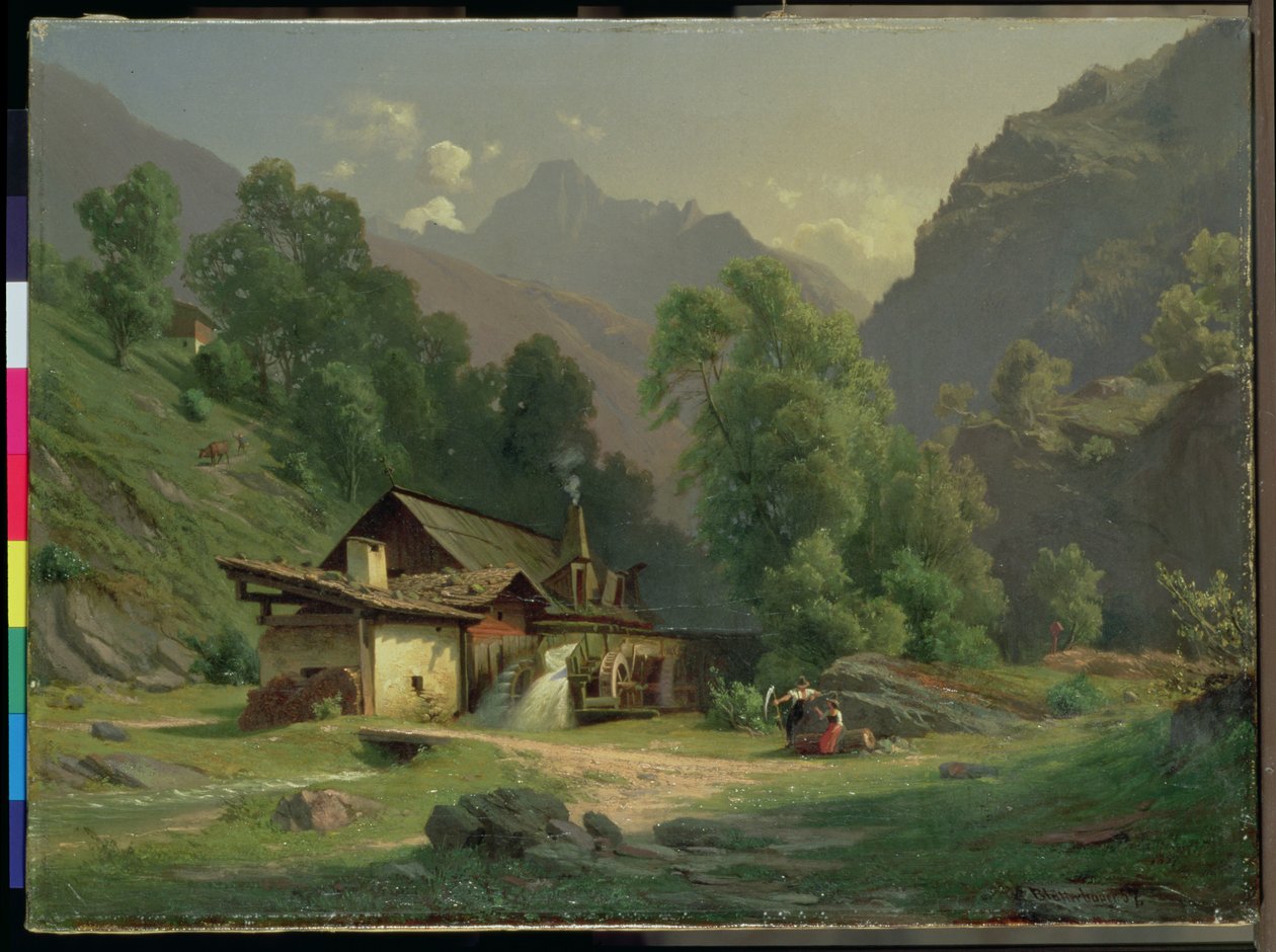 Smedens hus i en dal, 1857 av Theodor Blatterbauer