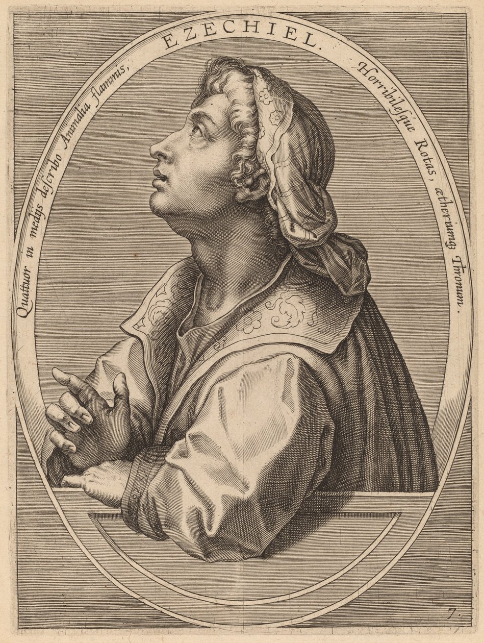 Ezechial av Theodor Galle after Jan van der Straet
