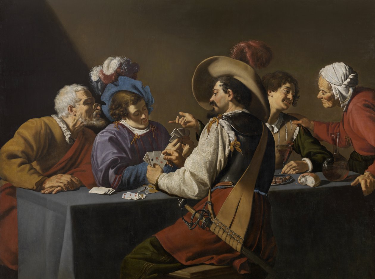 Spelkort (olja på duk) av Theodor Rombouts