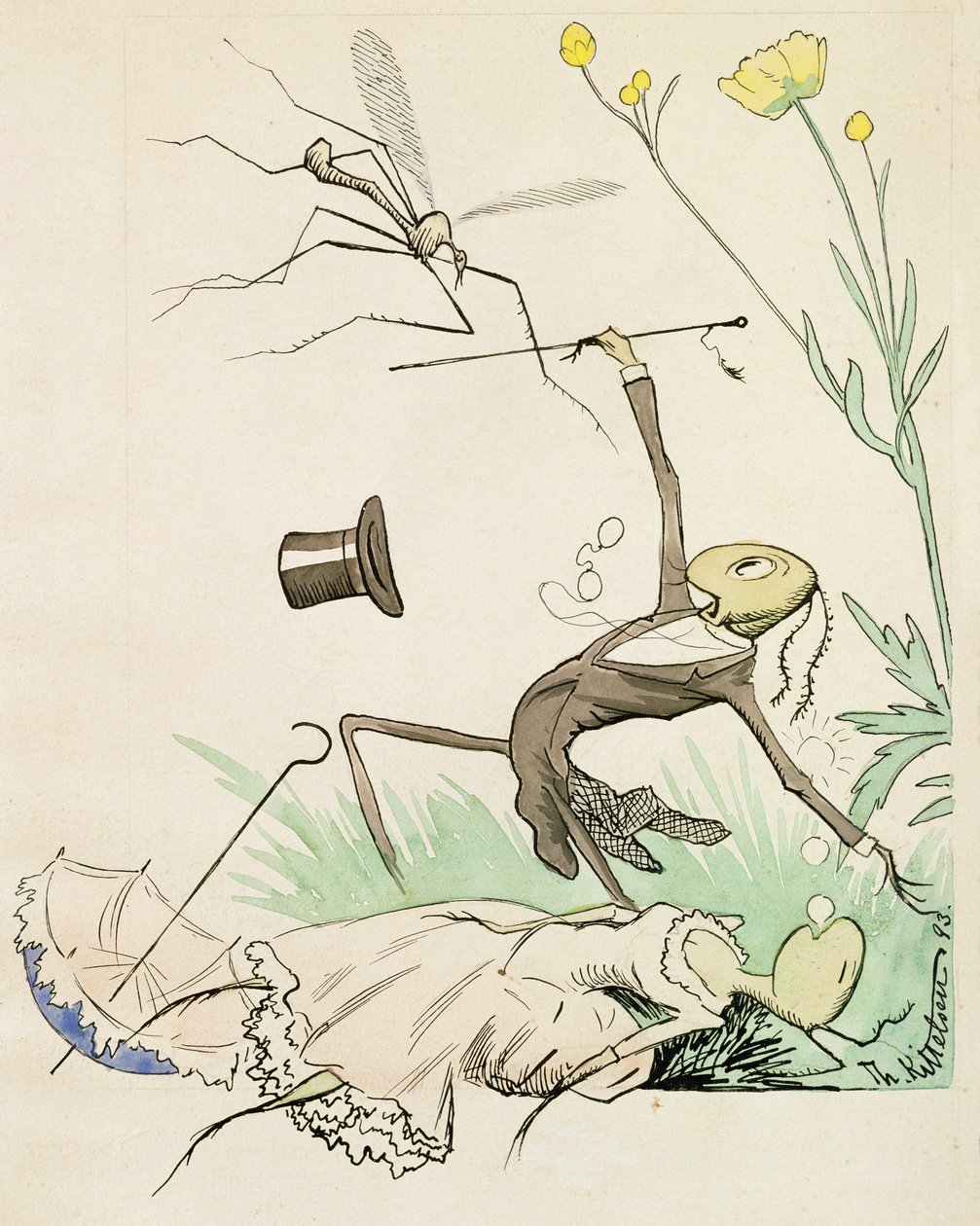 En attack av Theodor Kittelsen