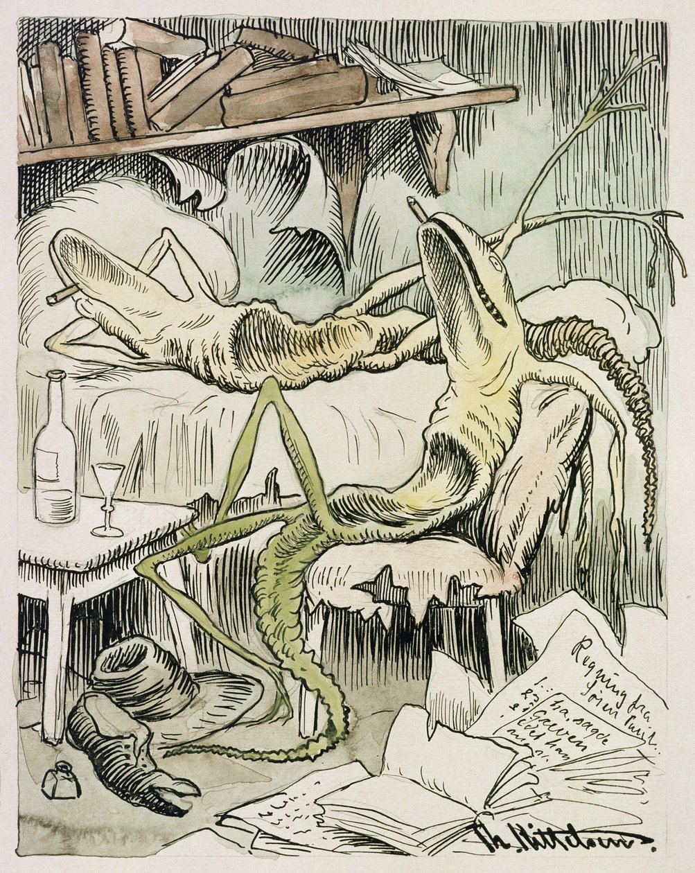 Den litterära influensan av Theodor Kittelsen