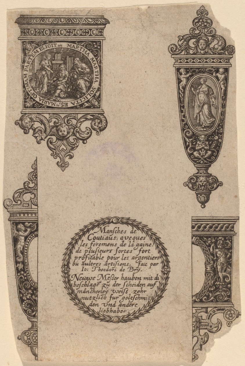 Prydnad för knivhandtag av Theodor de Bry
