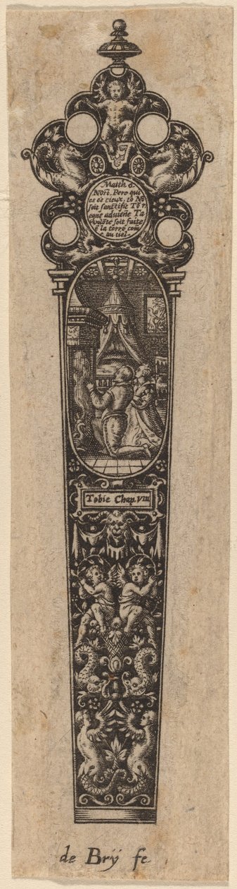 Prydnad för knivhandtag av Theodor de Bry