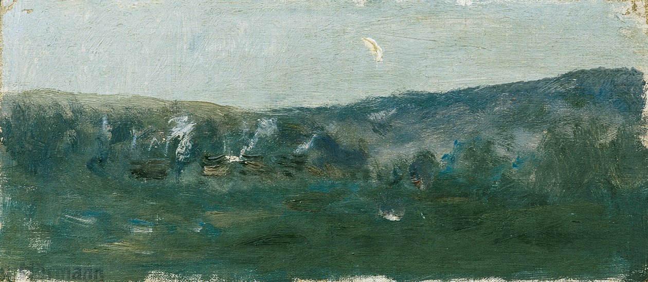 Kuperat landskap med halvmåne av Theodor von Hormann