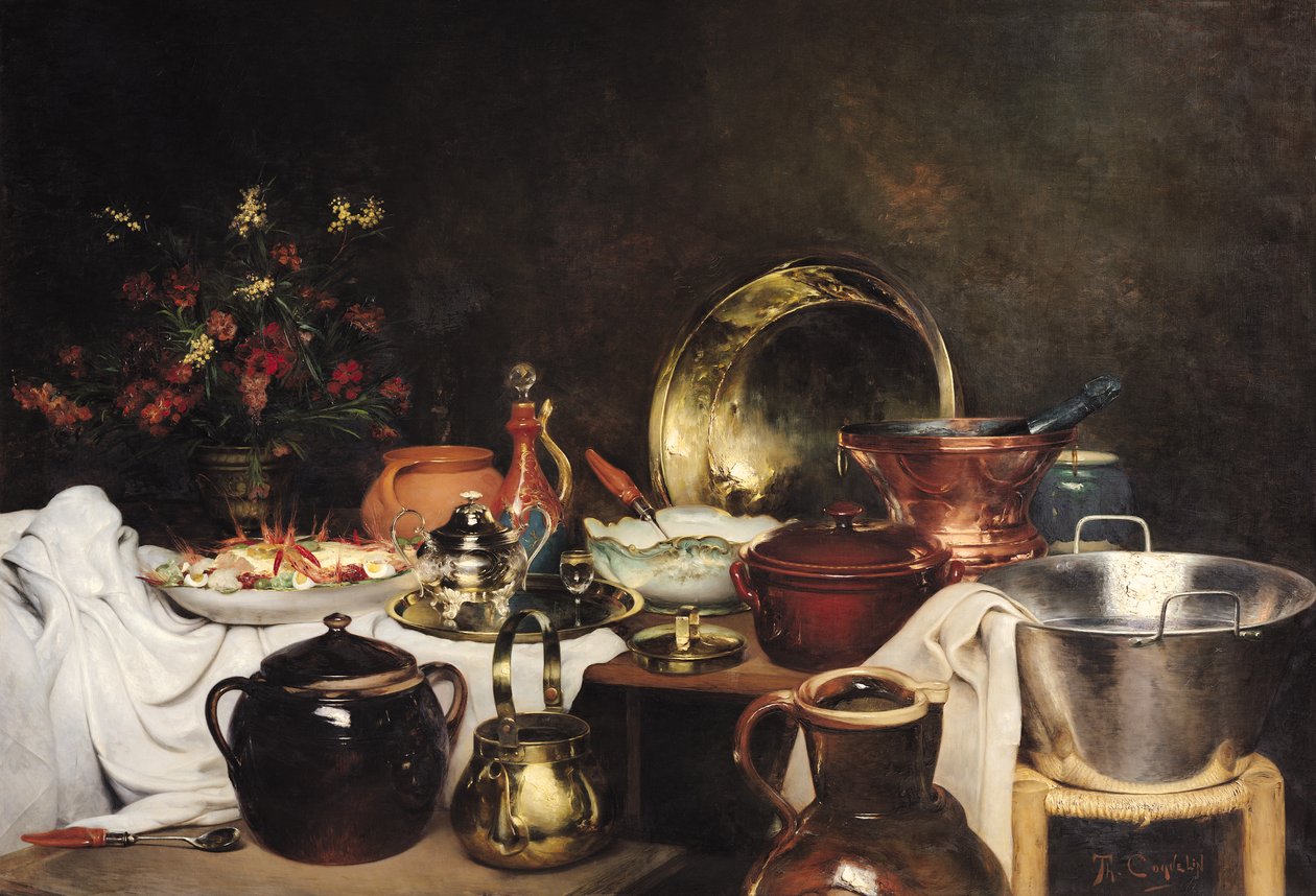 Stilleben av Theodore Charles Ange Coquelin