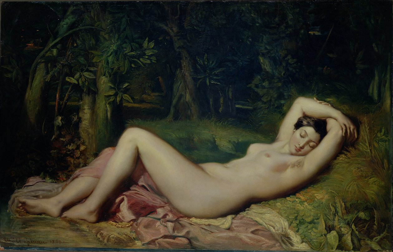 Sovande nymf, 1850 av Théodore Chassériau