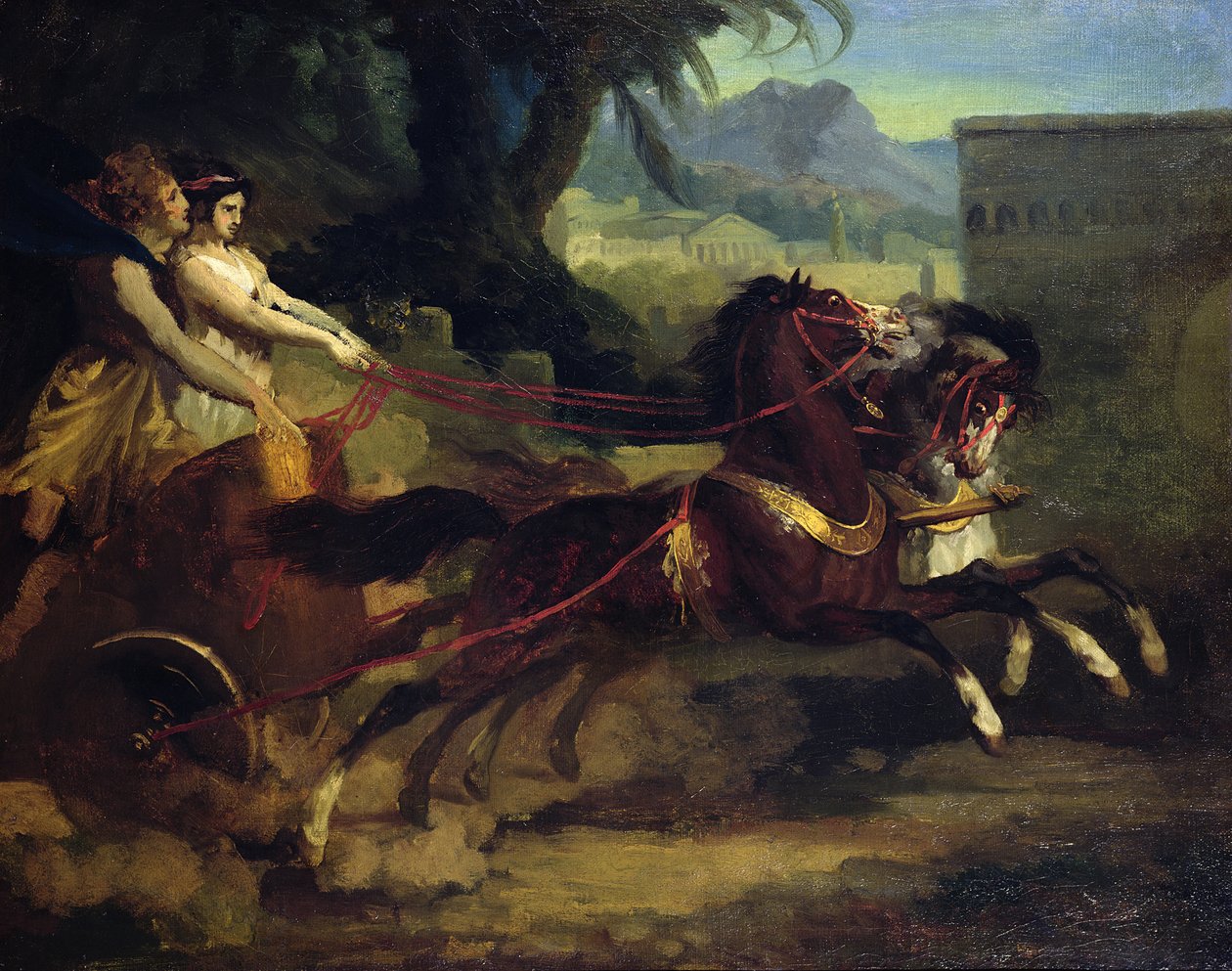 Ancient Chariot Race, efter en målning av Carle Vernet av Theodore Gericault