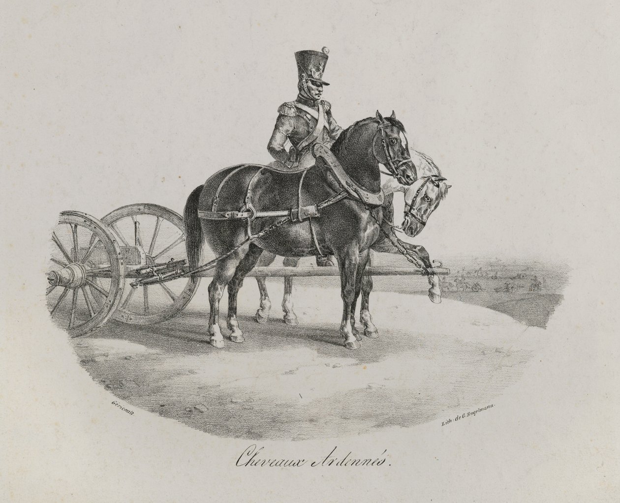 Ardennerhästar, 1822 av Theodore Gericault