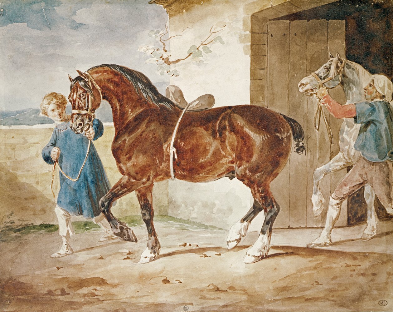Lämnar stallet av Theodore Gericault