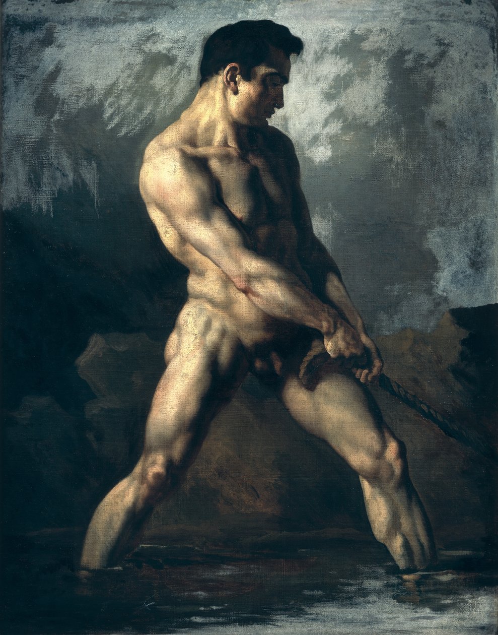 Studie av en manlig naken av Theodore Gericault