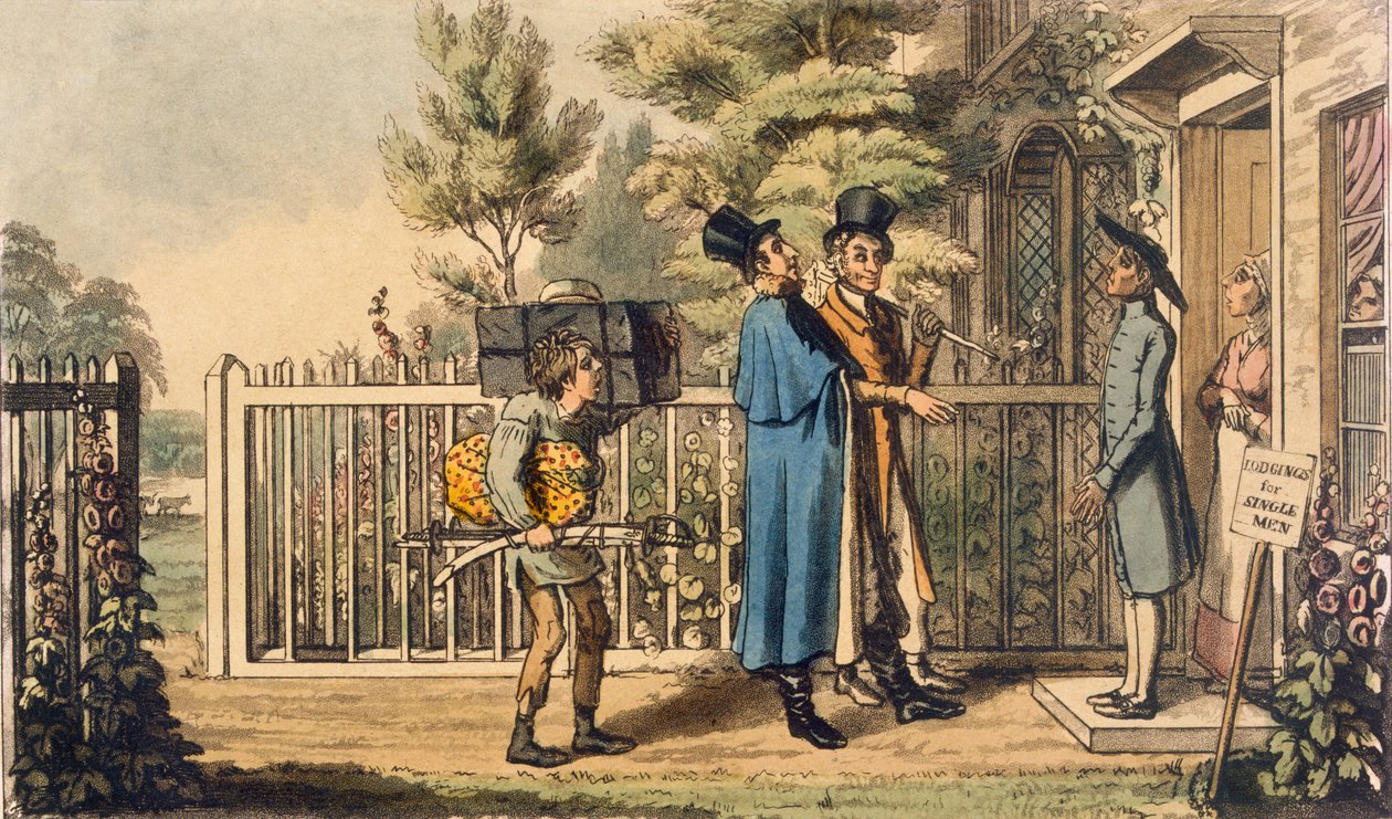 Illustration ur "Life of an Actor", av Pierce Egan, publicerad 1825 (färggravyr). av Theodore Lane
