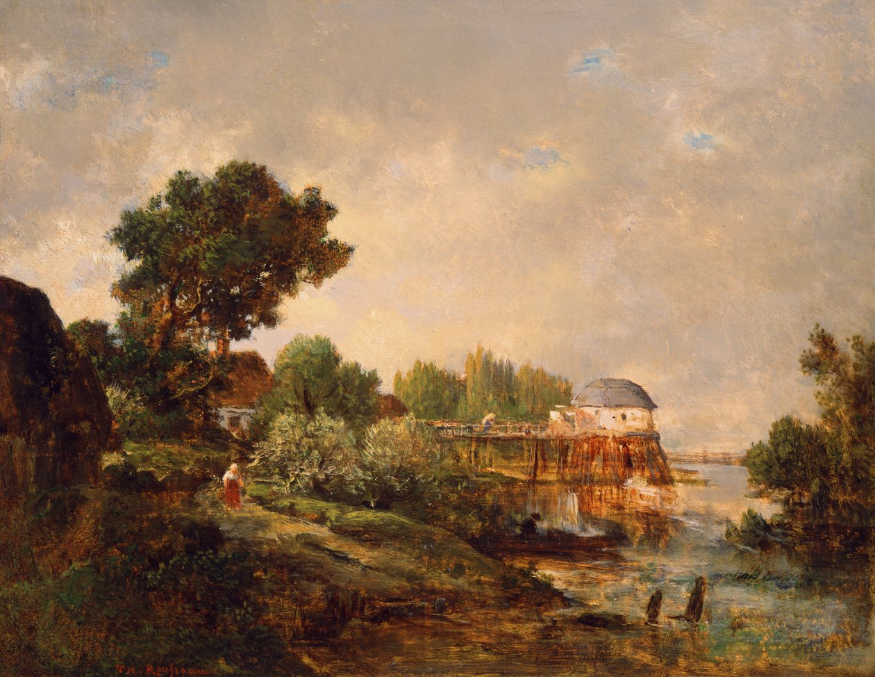 Den gamla kvarnen i Saint-Ouen, Paris, Frankrike av Pierre Etienne Theodore Rousseau