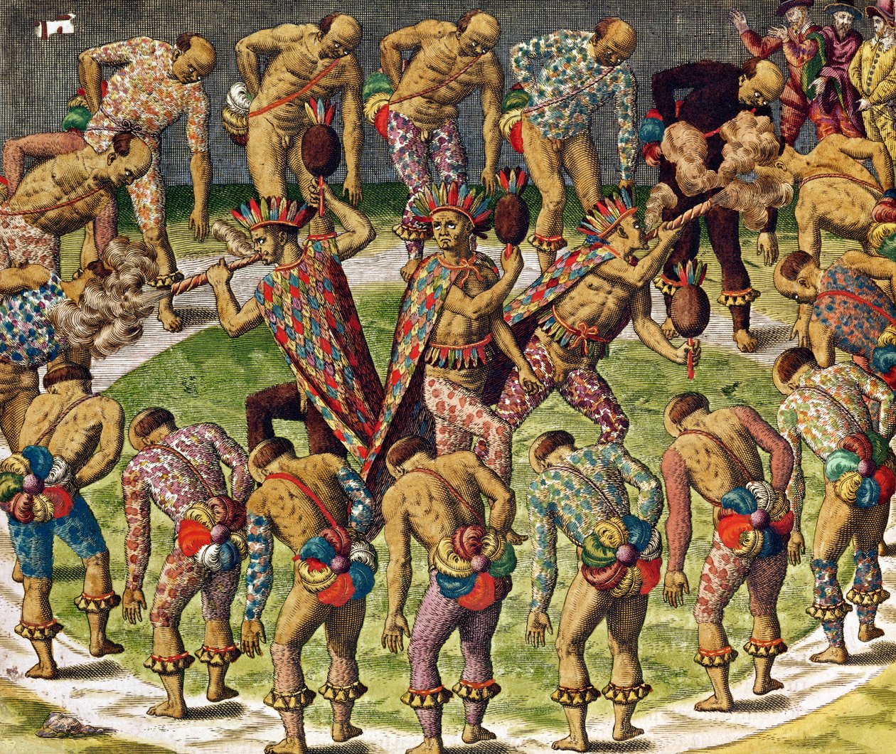 A Barbarian Celebration, från "Navigation in Brazilian America" av Theodore de Bry