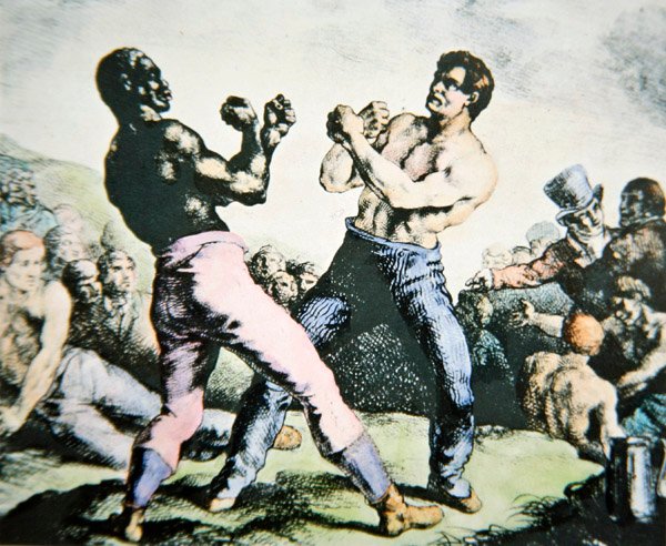 The Boxers (färg litho) av Theodore (after) Gericault