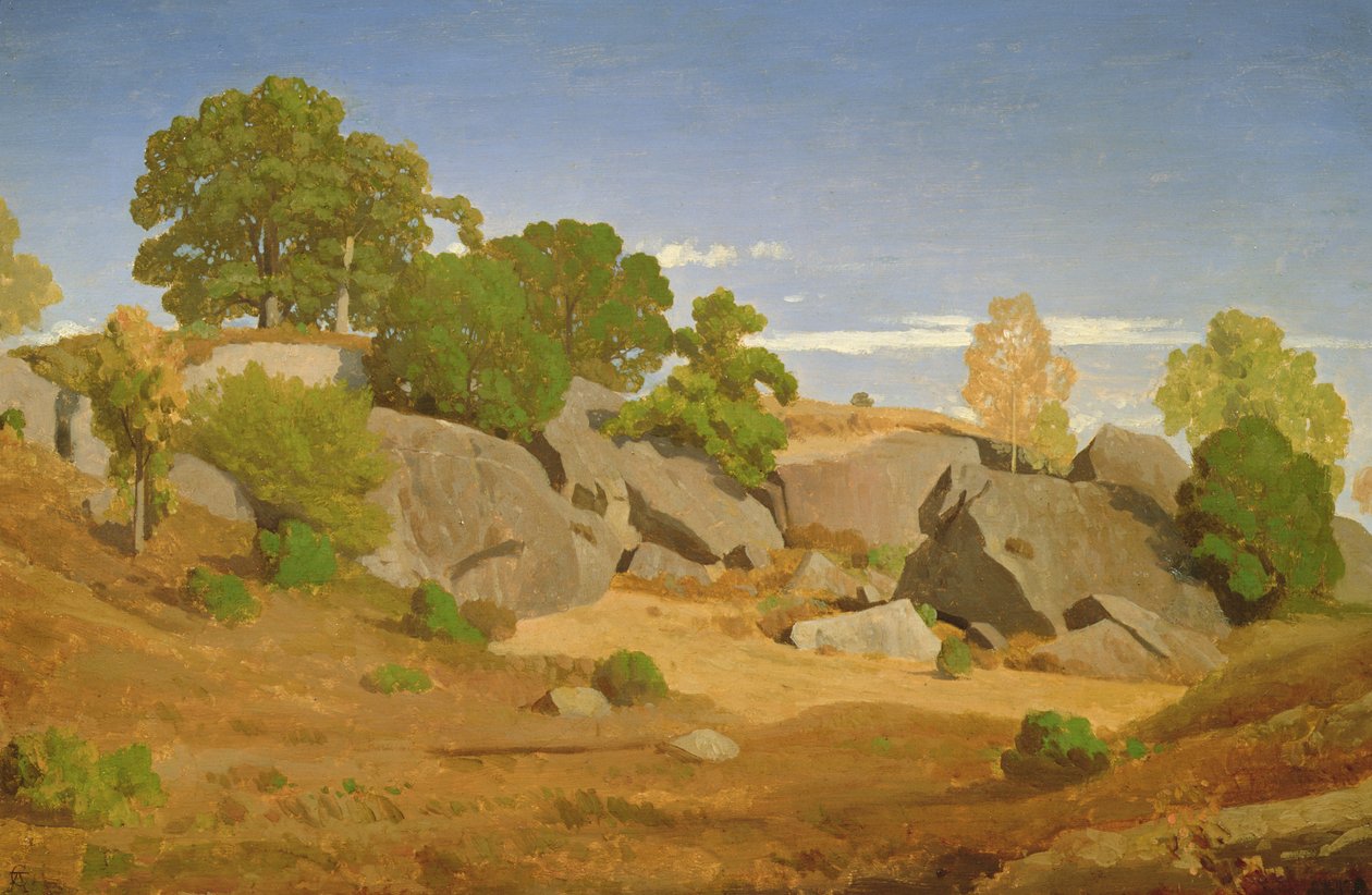 Stenar vid Fontainebleau av Theodore Caruelle d Aligny