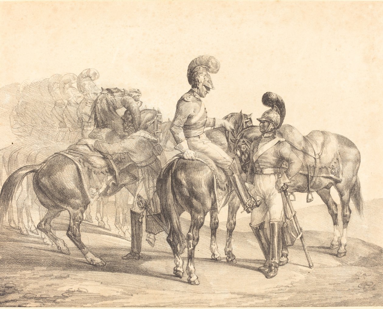 Ett parti av livgardet av Theodore Gericault