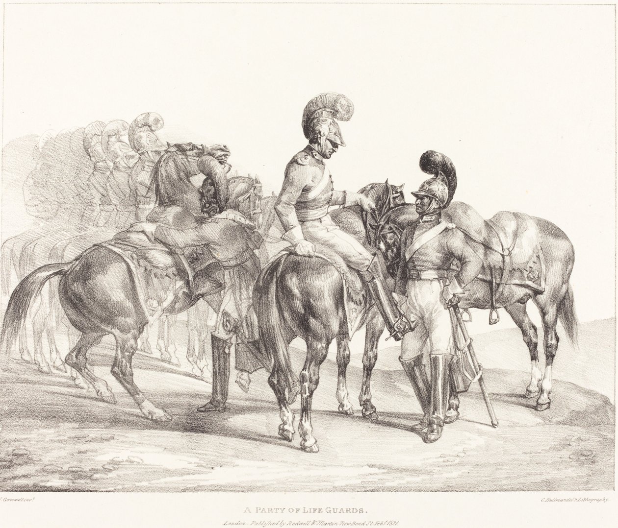 Ett parti av livgardet av Theodore Gericault