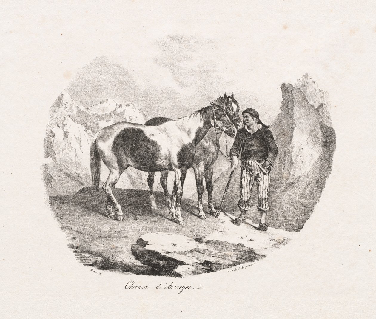 Auvergne hästar av Theodore Gericault