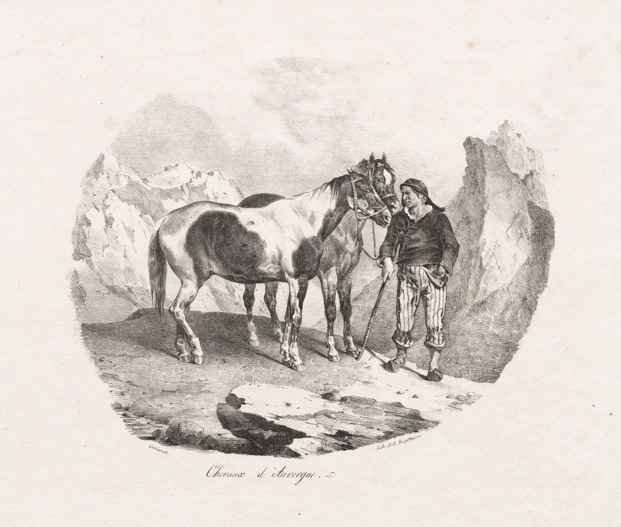 Hästar i Auvergne, 1822. av Theodore Gericault