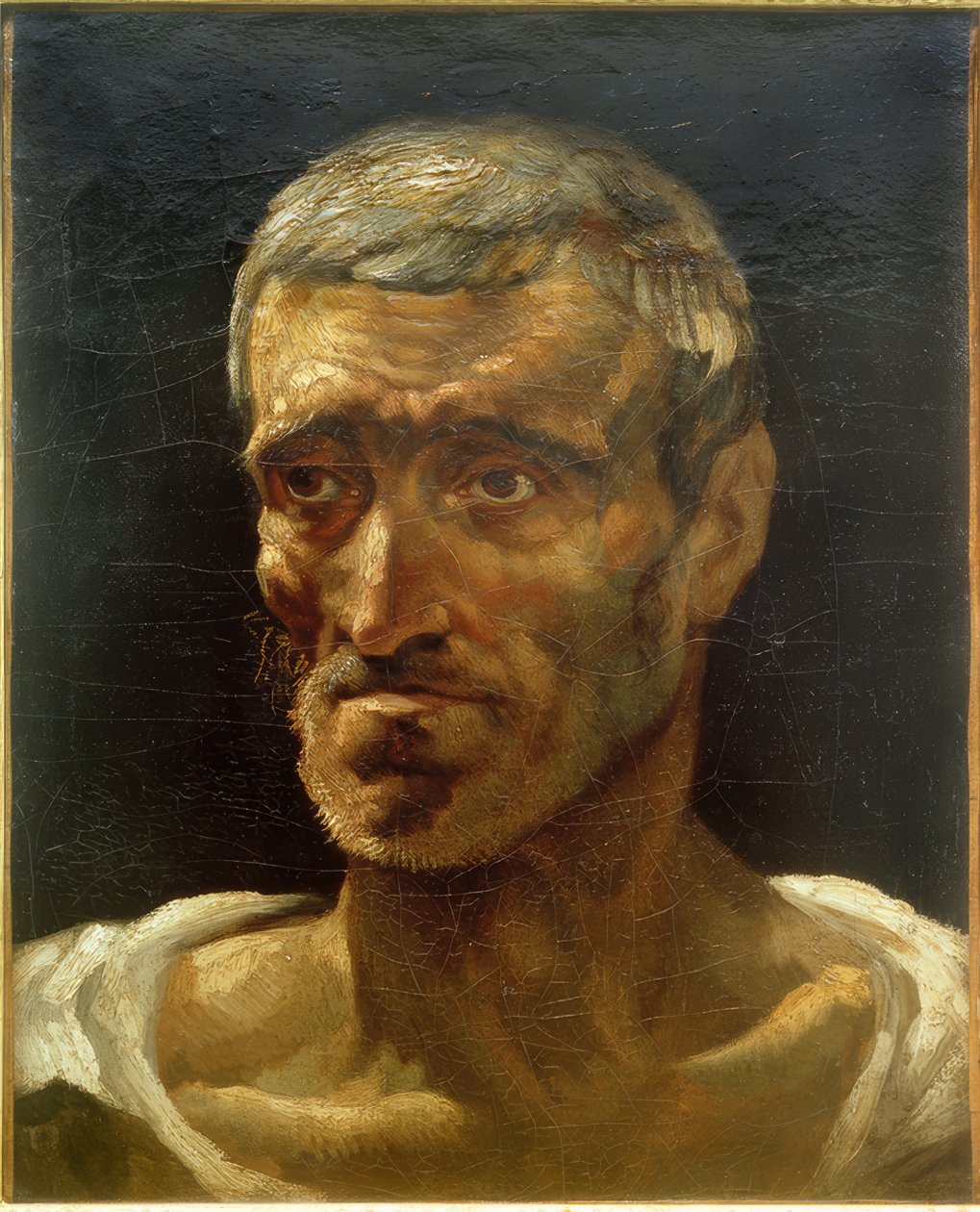 Huvudet på en skeppsbruten (studie) av Theodore Gericault
