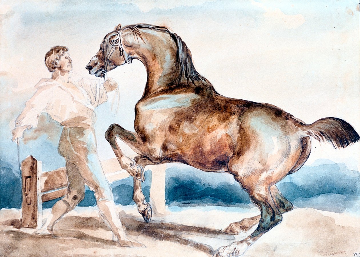 Le Dressage, tidigt 1800-tal. av Theodore Gericault