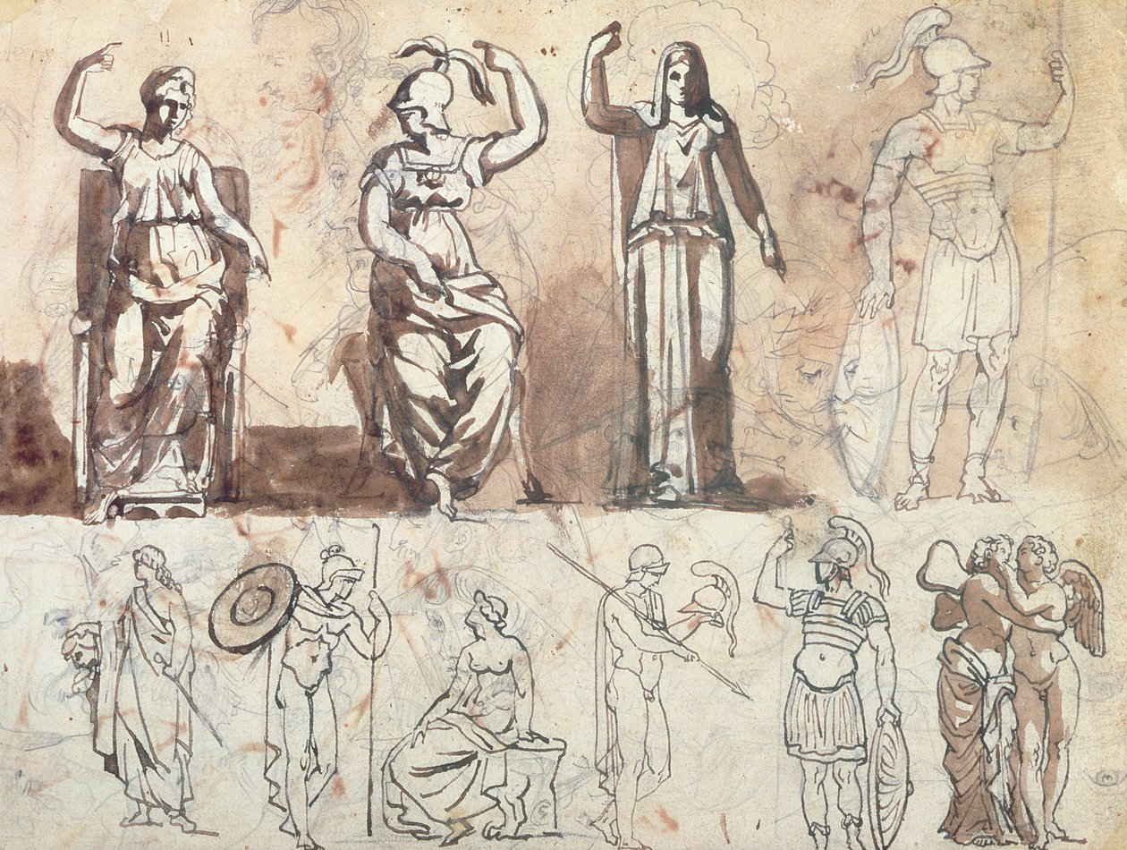 Studie från antika modeller av Theodore Gericault