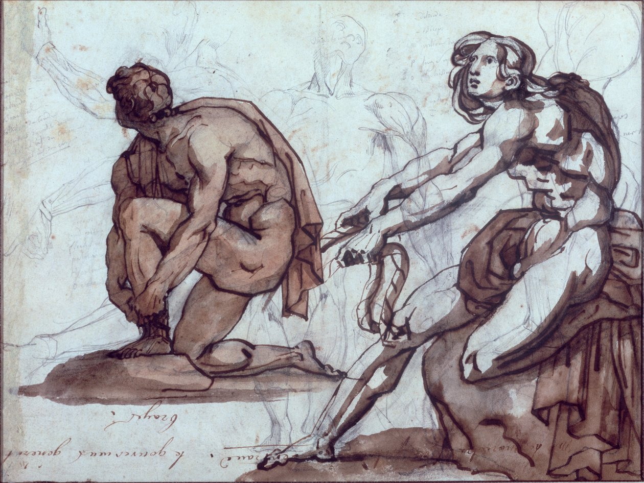 Två nakenfigurer av Theodore Gericault