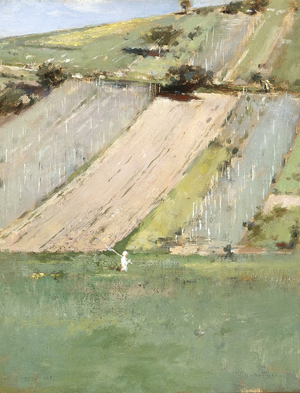 A Hillside, Giverny, 1887 av Theodore Robinson