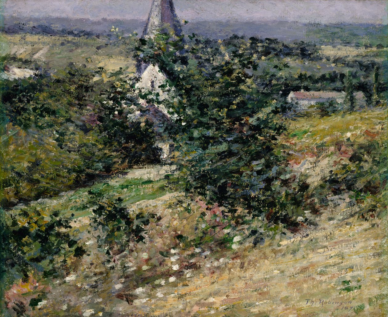 Gamla kyrkan i Giverny, 1891. av Theodore Robinson