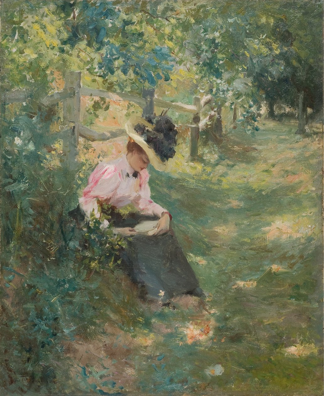 The Lane 1893 (olja på duk) av Theodore Robinson