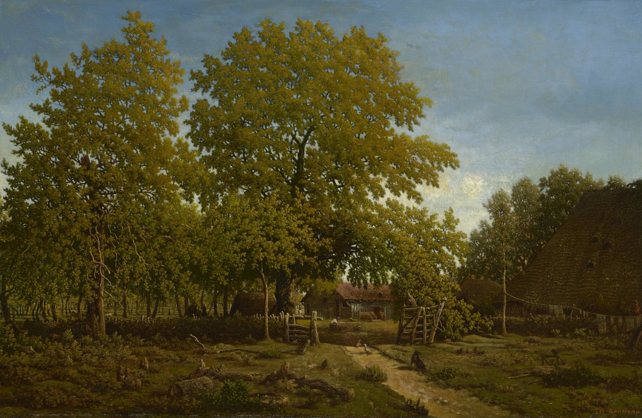 Gård i Landes, 1844-67 av Pierre Etienne Theodore Rousseau