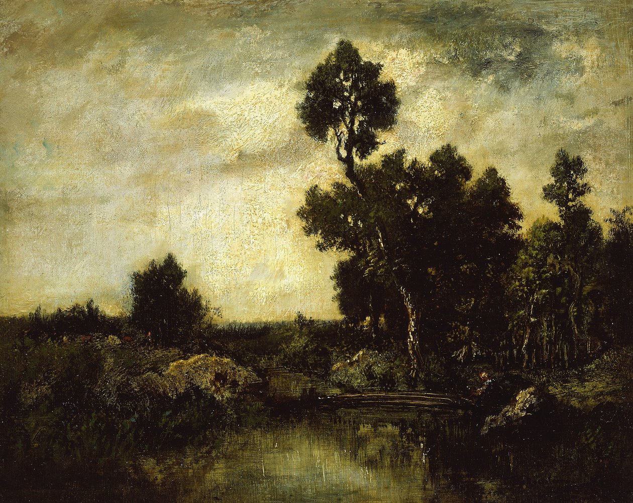 Landskap, c.1850 av Pierre Etienne Theodore Rousseau