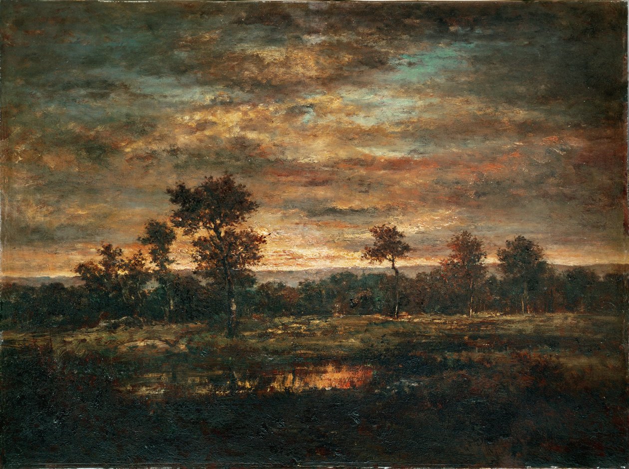 Damm och skogskant ... av Theodore Rousseau