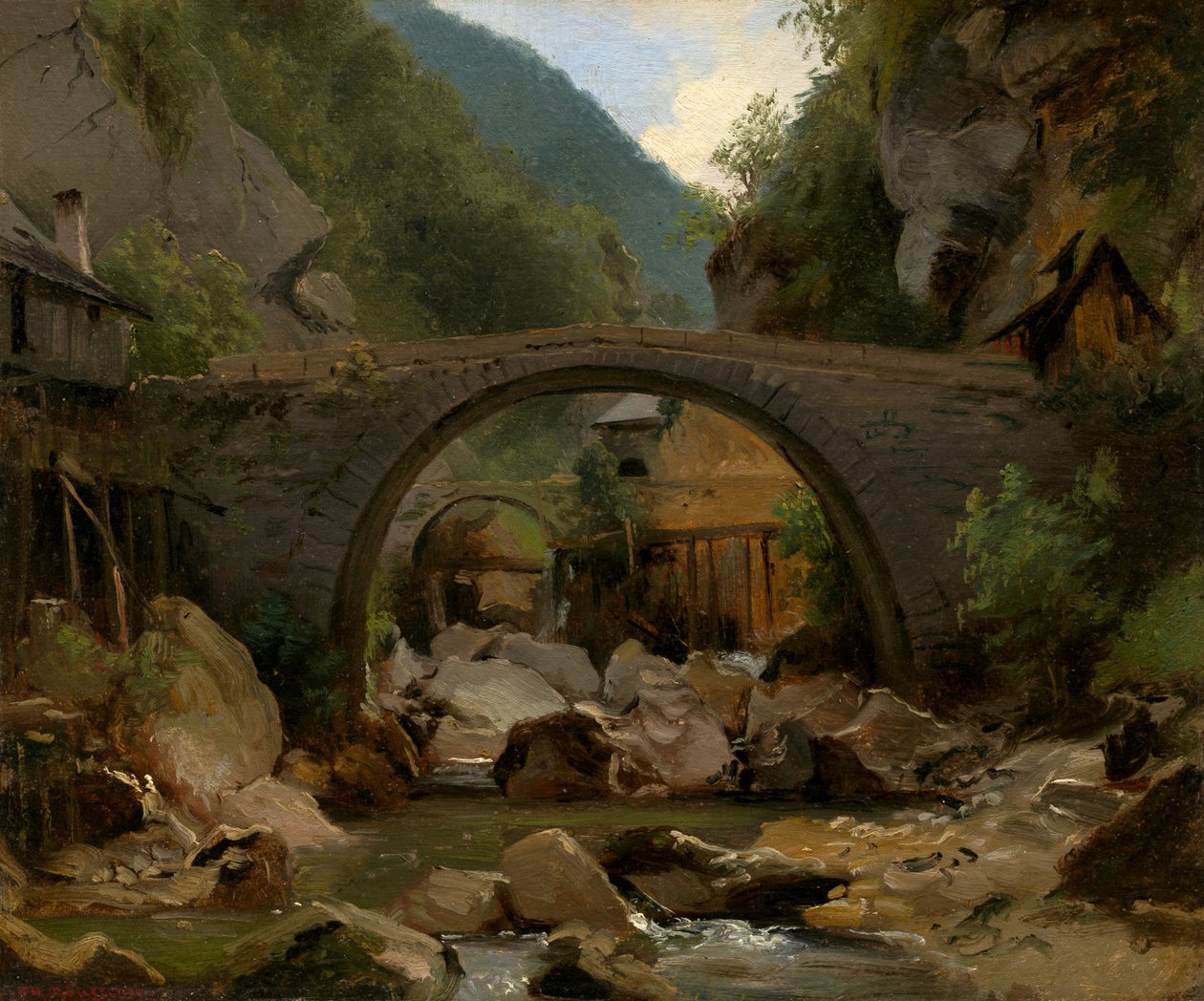 Bergsström i Auvergne, 1830. av Theodore Rousseau