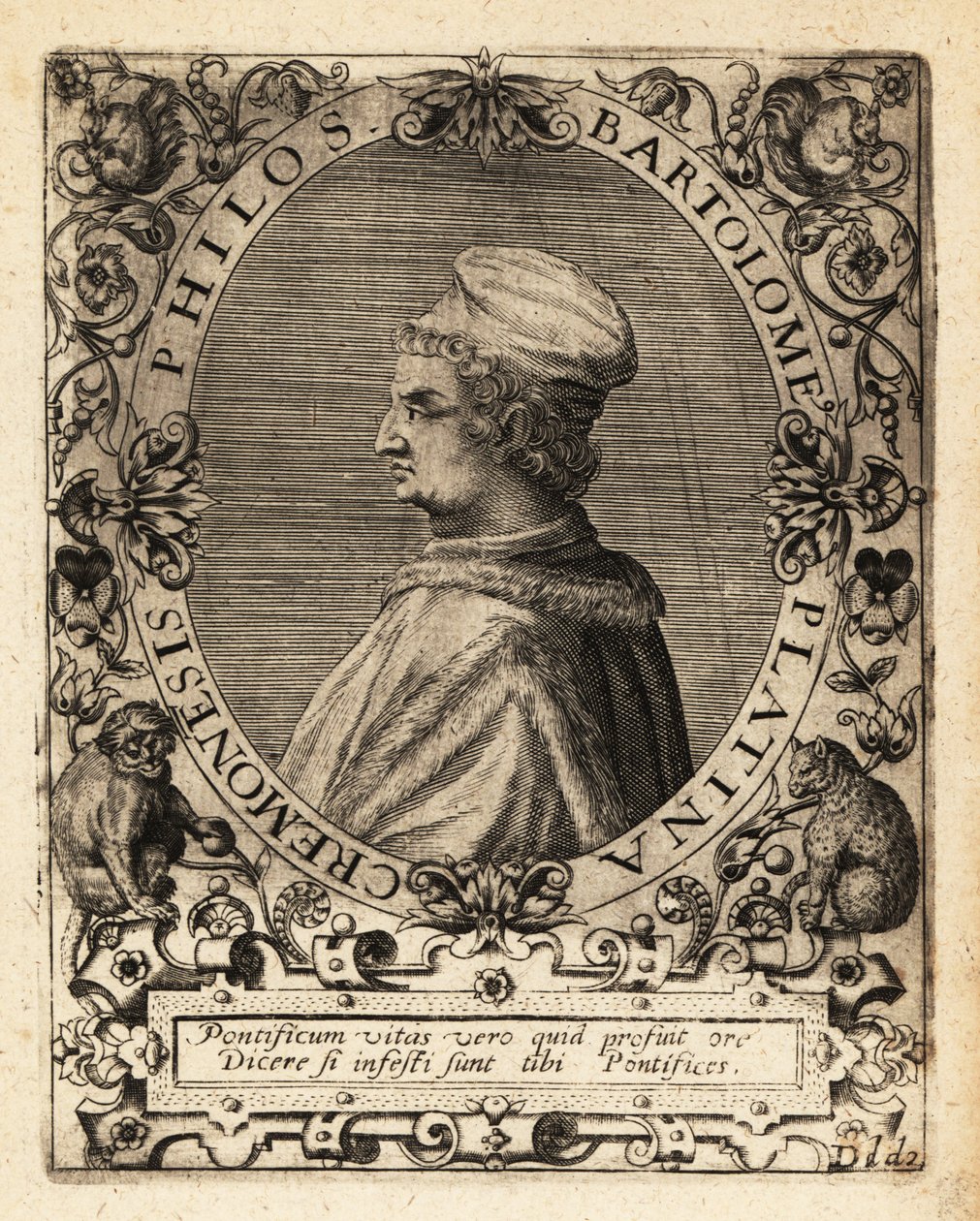 Bartolomeo Sacchi, italiensk renässansförfattare. av Theodore de Bry
