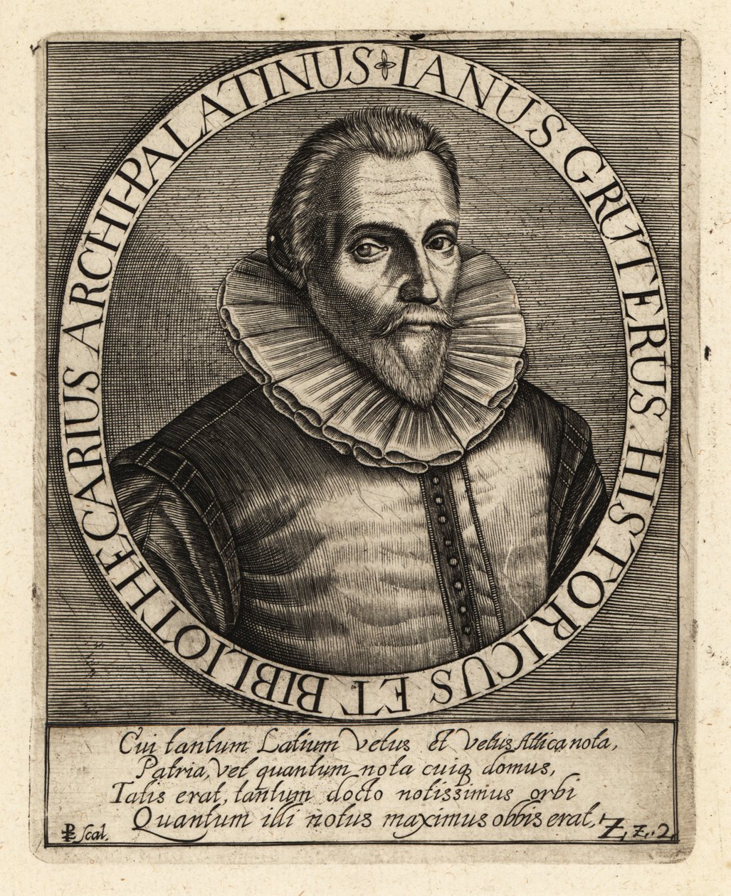 Jan Gruter, flamländskfödd filolog av Theodore de Bry