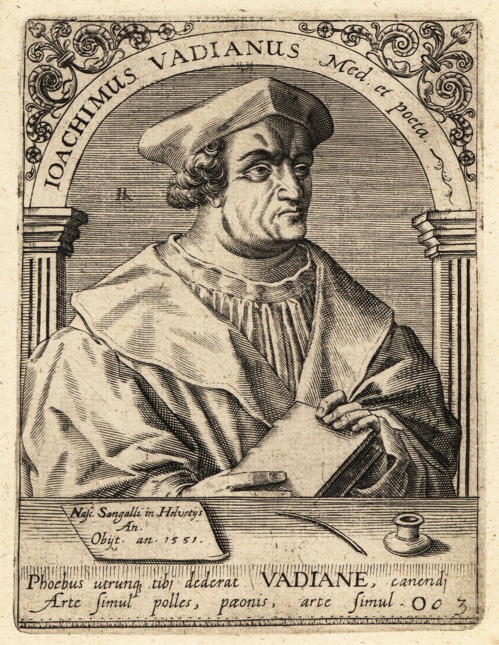 Joachim von Watt, schweizisk humanist av Theodore de Bry