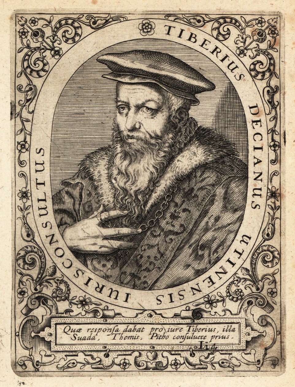 Tiberio Deciani, italiensk jurist. av Theodore de Bry