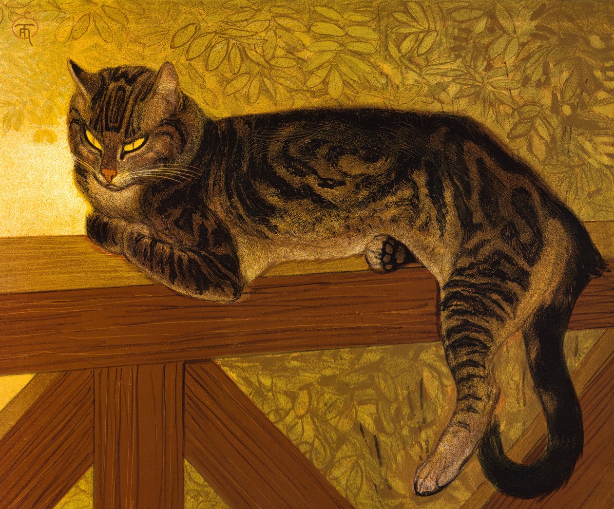 Sommar, katt på en balustrade, 1909 av Théophile Alexandre Steinlen