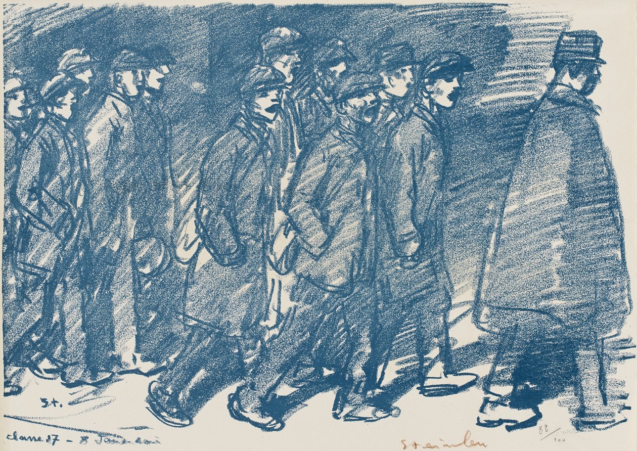 Utan titel, sent 1800-tal (litografi på vävt papper) av Théophile Alexandre Steinlen