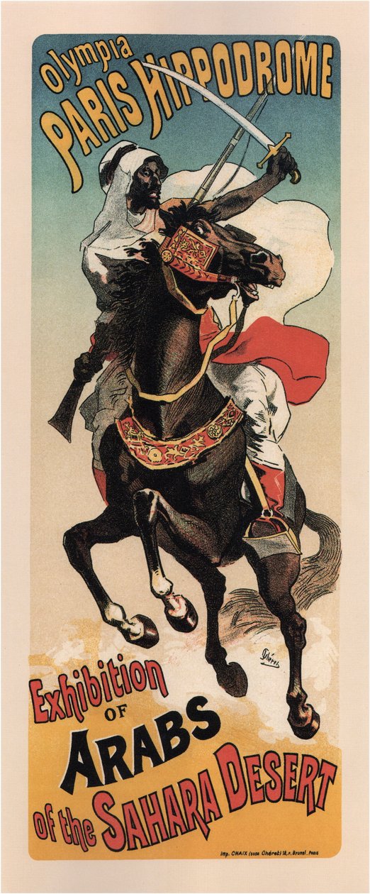 Olympia Paris Hippodrome: Utställning av araber av Théophile Alexandre Steinlen